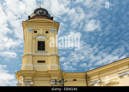 The Reformed Protestant Great Church is located downtown the city of Debrecen, Hungary between Kossuth square and Calvin square. Stock Photo