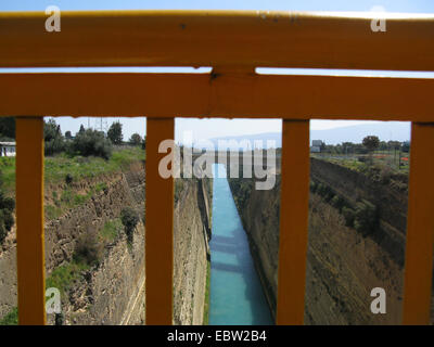 Isthmus of Corinth, Greece, Peloponnes, Corinth Stock Photo