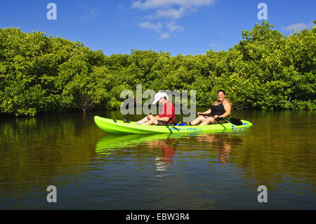 Kayaking the mangroves in Lac Bay, Bonaire Stock Photo
