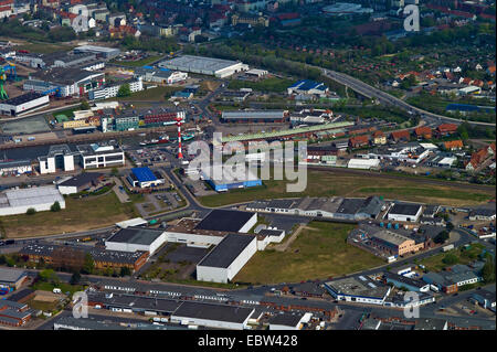 aerial photo of the fishing harbour, Germany, Bremerhaven Stock Photo