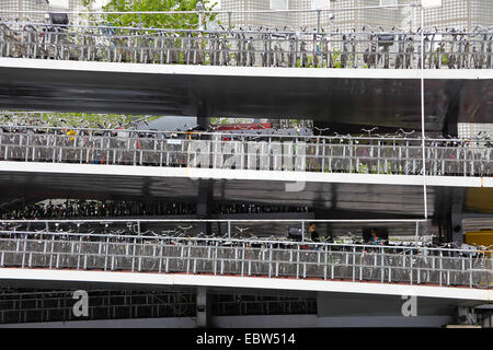 multistory bicycles park, Netherlands, Amsterdam Stock Photo