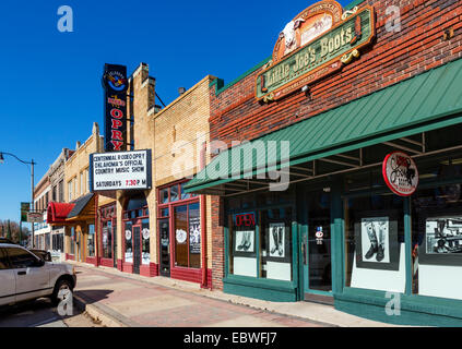 Stores and bars on Exchange Avenue in historic Stockyards City district ...