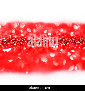 Red twinkling lights abstract holiday background with white copy space Stock Photo