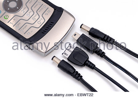 Various plugs for mobile phone charging connections, micro-USB plug ...