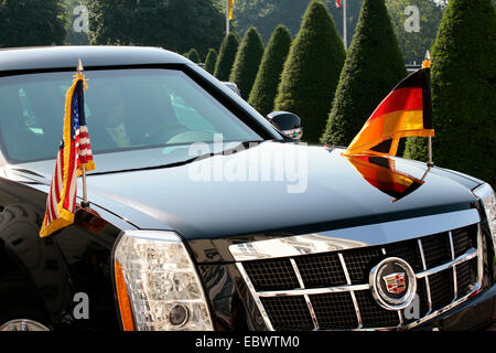 State limousine 'The Beast' of President Barack Obama at Bellevue Palace, Berlin, Berlin, Germany Stock Photo