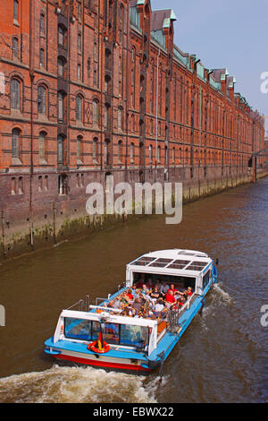 passenger ship in Warehouse district Hamburg , Germany, Hamburg Stock Photo