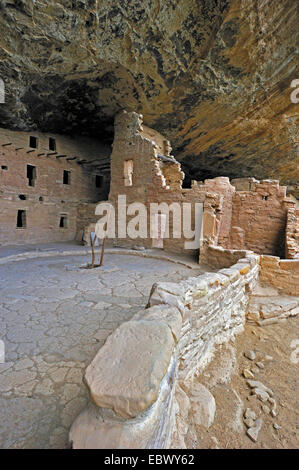 Spruce Tree House, cliff dwellings of Ancient Puebloan Native Americans, USA, Colorado, Mesa Verde National Park Stock Photo