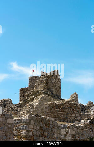 ottoman defensive tower in the ancient theatre of Milet, Turkey, West Anatolia Stock Photo