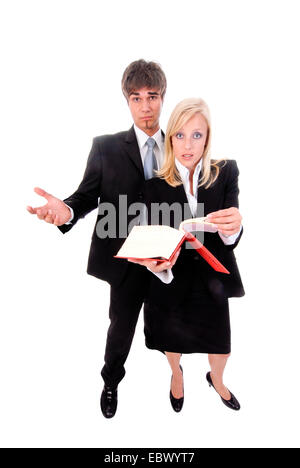 two advocats with a code of law Stock Photo