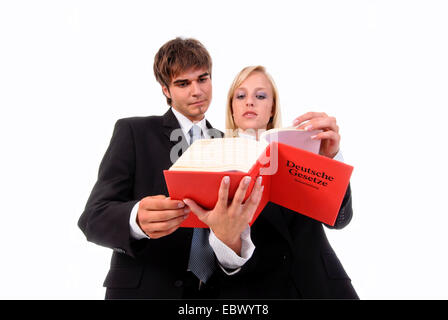 two advocats with a code of law Stock Photo