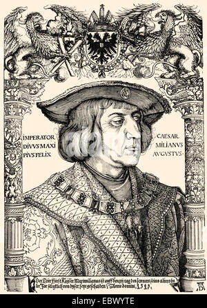 Maximilian I von Habsburg, 1459 -1519, Duke of Burgundy, German king, Archduke of Austria and Emperor of the Holy Roman Empire, Stock Photo