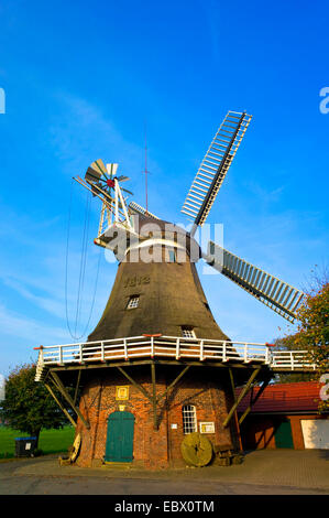 windmill, Germany, Lower Saxony, East Frisia, Bagband Stock Photo