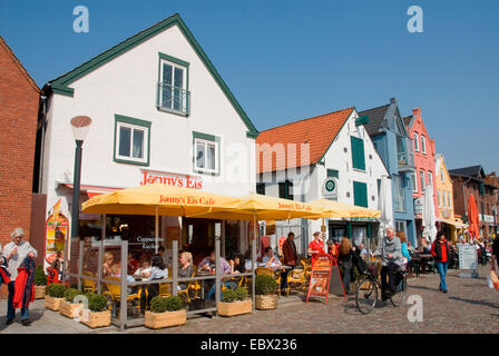 ice cream parlor in the Hafenstrasse, Germany, Schleswig-Holstein, Husum Stock Photo