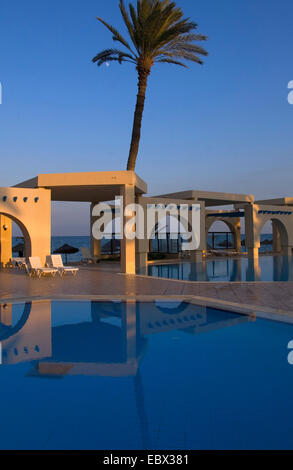 swiming pool of a luxurious hotel, Tunisia, Djerba Stock Photo