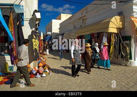 shopping street on Djerba Island, Tunisia Stock Photo