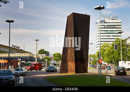 sculpture 'terminal' von Richard Serra at main station, Germany, North Rhine-Westphalia, Ruhr Area, Bochum Stock Photo
