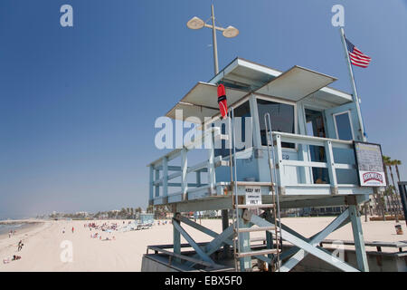 watch tower at Venice Beach, USA, California, Los Angeles Stock Photo