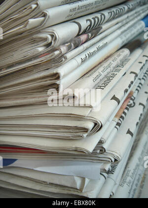 old newspaper paper pack Stock Photo