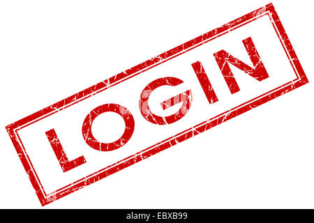 login red square stamp isolated on white background Stock Photo