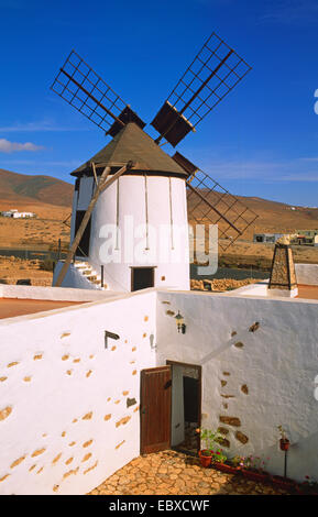 Windmill in the museum Centro de Interpretacion de los Molinos, Canary Islands, Fuerteventura, Tiscamanita Stock Photo