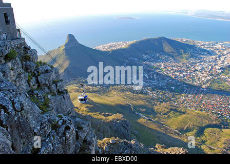 view from the Table Mountain onto Signal Hill, South Africa, Capetown Stock Photo