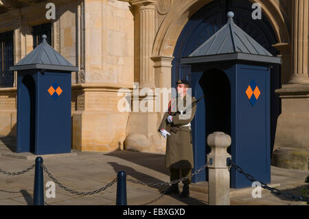 a guard in front of the Grand Ducal Palace, Luxembourg Stock Photo