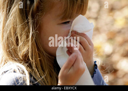 little girl with hankerchief Stock Photo