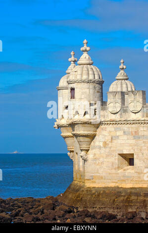 Belém Tower, Torre de Belém, built by Francisco de Arruda, Lisbon, Portugal, Europe Stock Photo