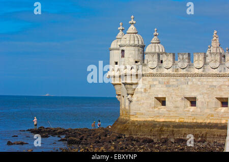 Belém Tower, Torre de Belém, built by Francisco de Arruda, Lisbon, Portugal, Europe Stock Photo