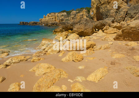 Beach Praia do Castelo, Albufeira, Algarve, Portugal, Europe Stock Photo