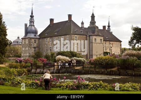 people in the park of Lembeck castle, Germany, North Rhine-Westphalia, Ruhr Area, Dorsten Stock Photo