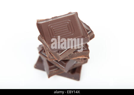 stack of chocolate on white Stock Photo
