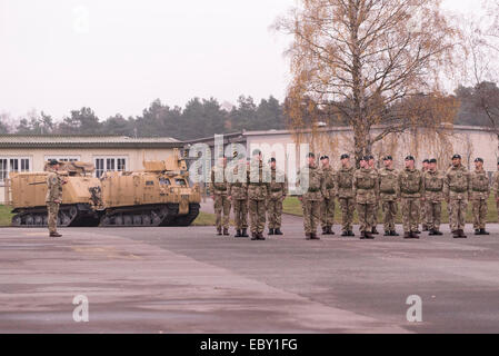 soldiers of The Queen's Royal Hussars in Athlone Barracks in Paderborn-Sennelager, Stock Photo