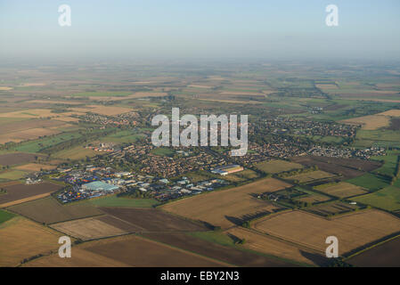 An aerial view of the Lincolnshire market town of Horncastle and surrounding countryside Stock Photo