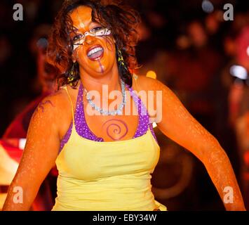 Performers from Beltane Fire Society perform at the Sunhuinn event on Halloween in Edinburgh,Scotland Stock Photo