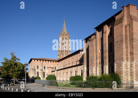 Saint Sernin Romanesque Basilica or Basilica of Saint-Sernin (1080-1120)  Church Toulouse France. It is the largest Romanesque building in Europe. Stock Photo