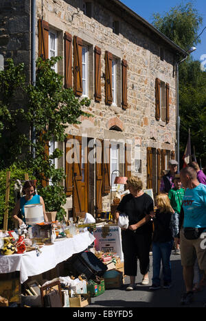 Brocante flea market in Ferrières-sur-Sichon, Auvergne region, France Stock Photo