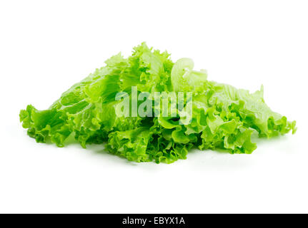 Several leaves of lettuce isolated on white Stock Photo