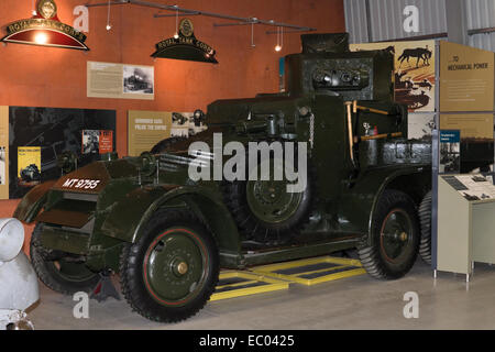 The exhibits at the Tank Museum Bovington Dorset England UK Lanchester Mark 2 Armoured Car Stock Photo