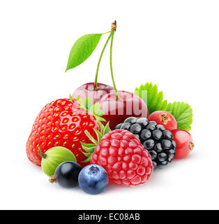 Fresh berries isolated on white Stock Photo