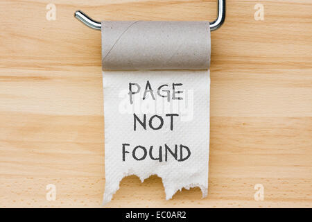 Page not found. Toilet paper as web message Stock Photo