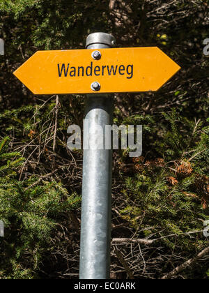 Hiking trail sign, Switzerland Stock Photo - Alamy