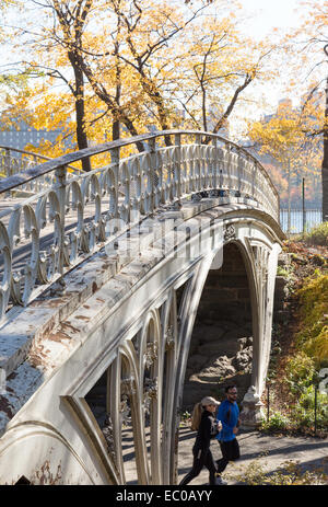 Gothic Bridge in Central Park, NYC Stock Photo