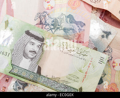 Modern Bahrain dinars banknotes, close-up background photo Stock Photo