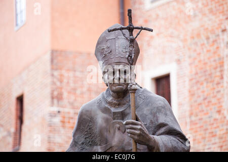Statue of Pope John Paul II, Krakow, Poland Stock Photo