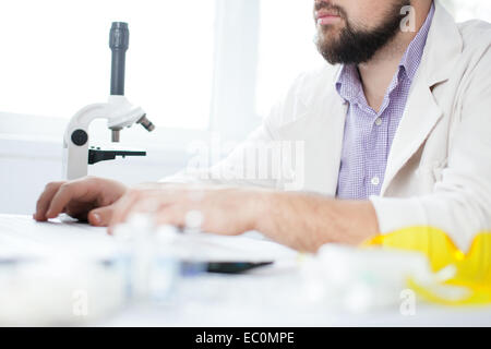 Young Doctor using computer Stock Photo