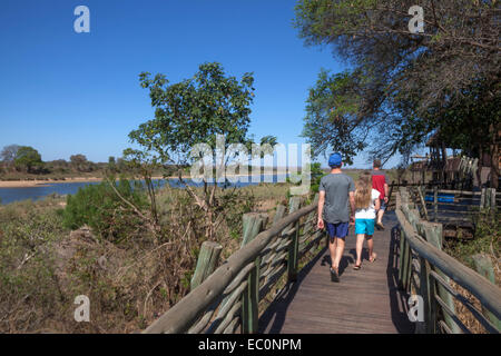 Boardwalk, Lower Sabie rest camp, Kruger national park, South Africa Stock Photo