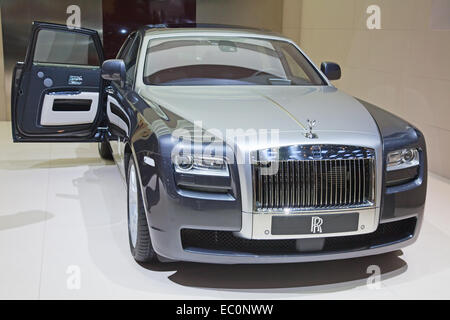 GENEVA - MARCH 8: The Rolls Royce Phantom Spirit on display at the 81st International Motor Show Palexpo-Geneva on March 8; 2011 Stock Photo