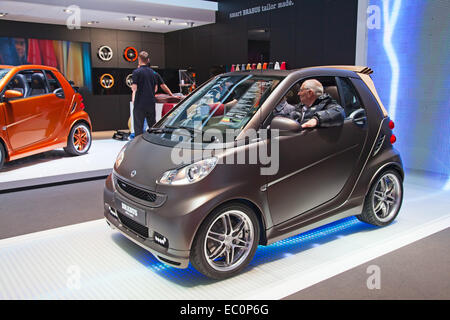 GENEVA - MARCH 8: The Smart forSpeed fully electric concept car on preview at the 81st International Motor Show Palexpo-Geneva o Stock Photo