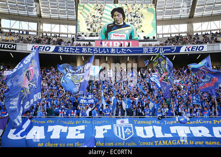 Ajinomoto Stadium, Chiba, Japan. 7th Dec, 2014. Montedio Yamagata fans, December 7, 2014 - Football /Soccer : 2014 J.LEAGUE Road to J1 Play-offs Final match between JEF United Ichihara Chiba - Montedio Yamagata at Ajinomoto Stadium, Chiba, Japan. Credit:  AFLO SPORT/Alamy Live News Stock Photo